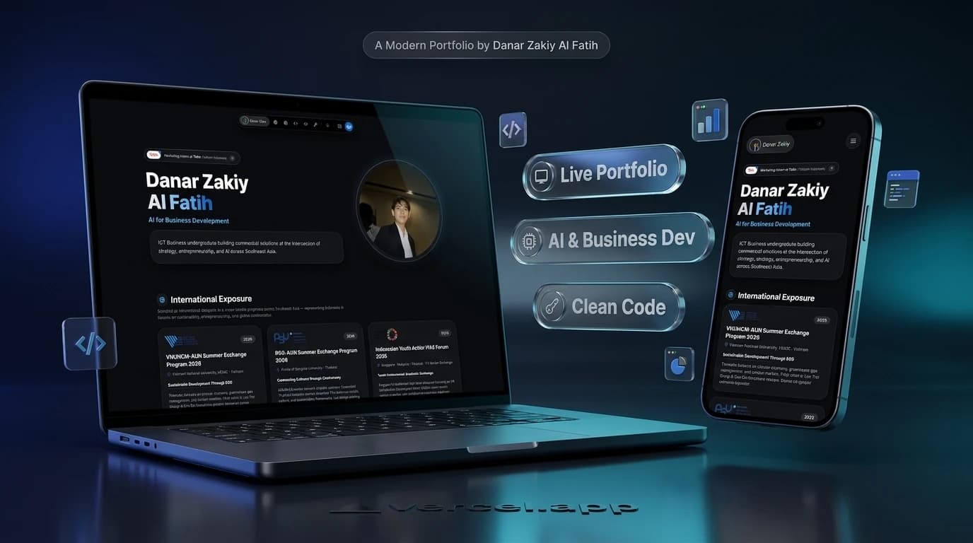 Preview Website Portofolio (Mode Malam)